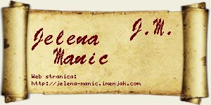 Jelena Manić vizit kartica